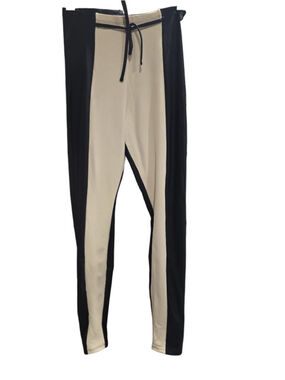 CAJUBRASIL Women's Black & Beige Colorblock Leggings Size L